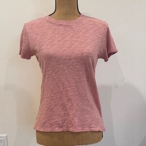 ATM Anthony Thomas Melillo Pink Short Sleeve Slub Tee